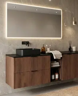 Elvisia Skrinka pod umývadlo FLOW Oak walnut 60 2D | 60 cm