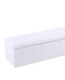 Dekoria Truhlica čalúnená, biela tkanina s vytkaným ornamentom , 90 x 40 x 40 cm, Damasco, 613-00