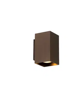 Moderná nástenná lampa tmavo bronzová štvorcová 2-svetlo - Sandy
