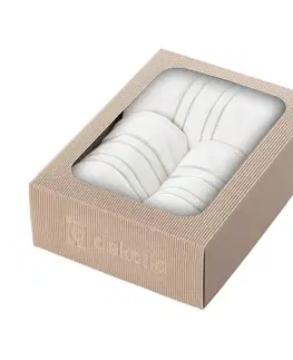 Dekoria Súprava uterákov Gunnar 3ks krémovo biela zelená, 50 x 90 / 70 x 140 cm
