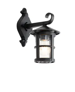 Klasická vonkajšia nástenná lampa čierna IP44 - Herb