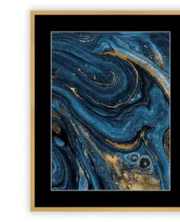 Dekoria Obraz Abstract Blue&Gold II 40 x 50cm, 40 x 50cm
