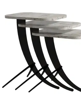 Sada odkladacích stolíkov (3 kusy) Pion - White Marble