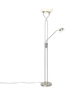 Oceľová stojaca lampa s LED a stmievačom s lampou na čítanie - Empoli