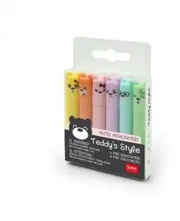 Legami Sada mini pastelových zvýrazňovačov Teddy´s Style 6ks EXTRAORDINARY STATIONERY - Legami