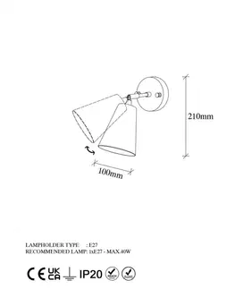 Nástenná lampa Evander - 13191