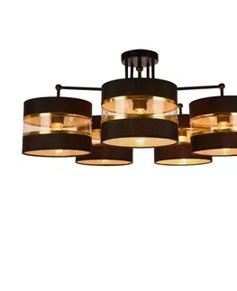 Závesná lampa Andy čierna, tienidlo E27, čierne+zlaté