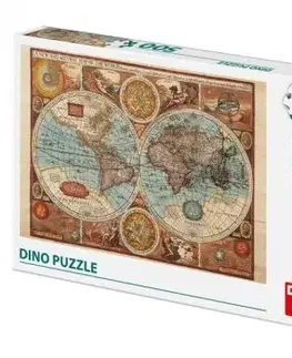 Puzzle Mapa sveta z roku 1626 500 Dino