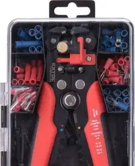 EXTOL PREMIUM Kliešte odizolovacie a krimpovacie s konektormi, pre káble 0,2-6,0mm2, sada 231ks