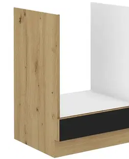 KONDELA Monro 60 D GAZ BB kuchynská skrinka na sporák čierna / dub artisan