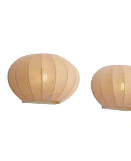 Set van 2 wandlampen beige met stoffen kap - Bida