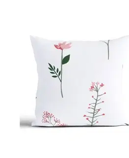 MKLozkoviny.sk Bavlnená obliečka na vankúš Renforcé 40 × 40 cm - Vlčie maky biele-  -