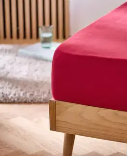Flanelová napínacia posteľná plachta z mikrovlákna, červená, štandardná veľkosť