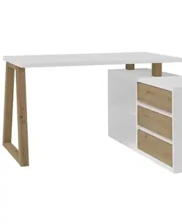 Set Iga II Písací stôl + Komoda biely/dub artisan