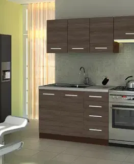 HALMAR Amanda 1 260 kuchyňa wenge / akácia škoricová