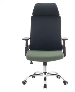 KONDELA Holger kancelárske kreslo tmavosivá / zelená / čierna / chróm