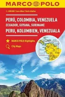 Peru, Kolumbie, Venezuela, Ecuador - mapa 1:4 mil.