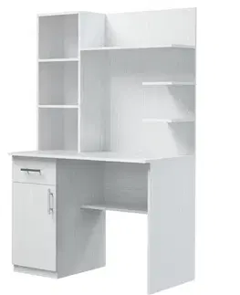 JONAS PC stolík E6-biele drevo-ľavý