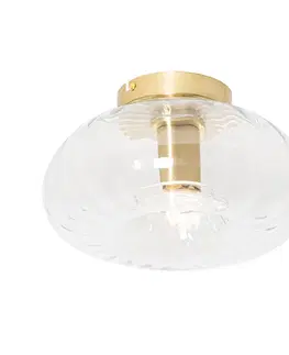Stropné svietidlo v štýle Art Deco zlaté so sklom - Ayesha