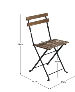 KONDELA Sedan Typ 1 záhradný set akácia / čierna