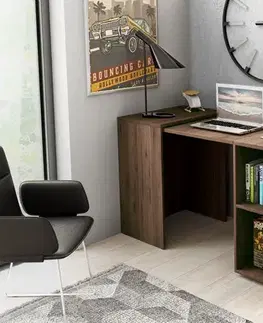 SHIFT výsuvný písací stôl, orech