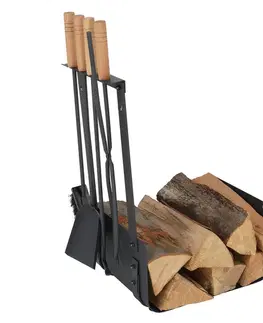 KONDELA Ralfo krbové náradie tmavosivá / prírodná