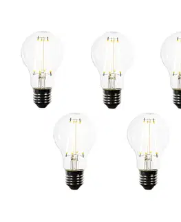 Sada 5 LED žiaroviek E27 A60 číra 2,2W 470 lm 3000K