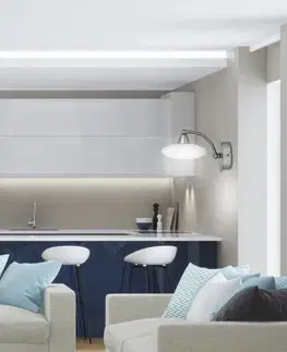Nástenná lampa 1X40W G9 saténový nikel+biele sklo ELISA