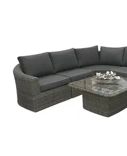 DEOKORK Ratanová modulová zostava BORNEO LUXURY pre 5 osôb (sivá)