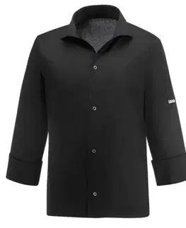 EGOCHEF Kuchársky rondon EGOchef VIP s košeľovým strihom UNISEX - čierny - dlhý rukáv XXXL