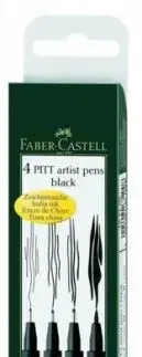 Popisovač Faber-Castell Pitt Artist Pen S, F, M, B, čierne 4 ks