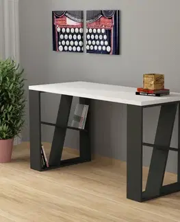 Písací stôl Honey - White, Anthracite