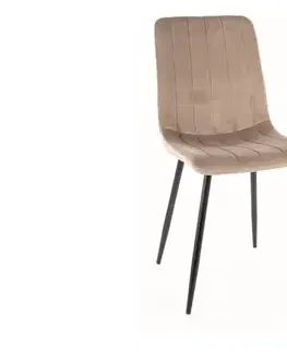 ELEN VELVET jedálenská stolička, béžová / čierna