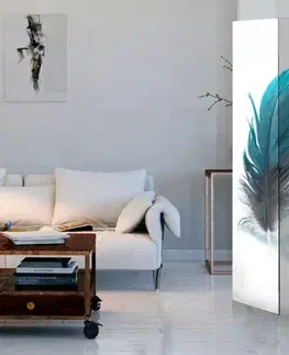 Paraván Blue Feathers Dekorhome
