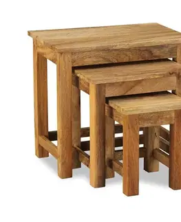 Odkladacie stolíky Hina 3 ks z mangového dreva