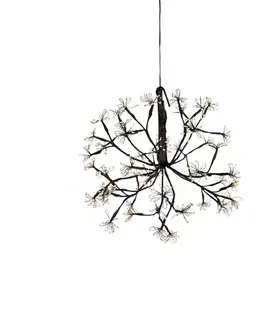 Vianočné závesné svetlo guľa čierna 40 cm vrátane LED s časovačom IP44 - Nobu