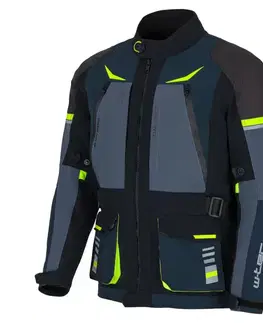 W-TEC Modock bunda čierno-modro-fluo žltá - 3XL