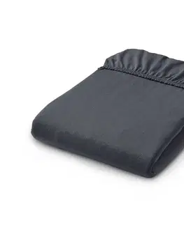 Džersejové napínacie prestieradlo, dvojlôžko, tmavosivé