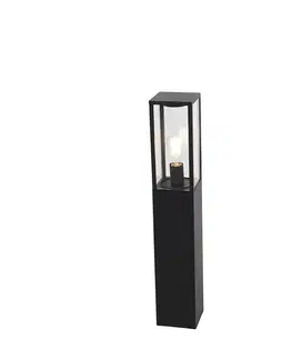 Vonkajšia stĺpová lampa čierna 80 cm so zemným hrotmi a káblovou objímkou - Charlois