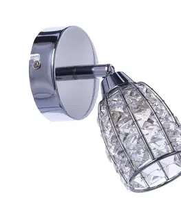 Nástenná lampa Shiba chrómová, 1x15W, tienidlo G9, priehľadná
