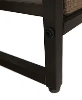 KONDELA Hazel Typ 1 komoda s látkovými boxami čierna / béžová / hnedá