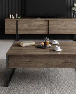 Konferenčný stolík Luxe - Walnut, Black