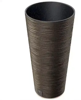 Kvetináč Furu okrúhly Slim eco Wood 250 – káva eco