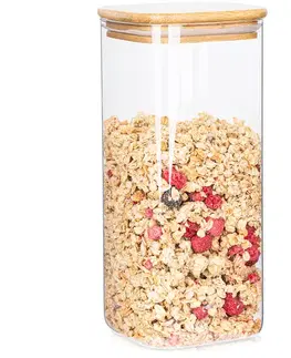 4Home Sklenená dóza na potraviny s viečkom Bamboo, 1500 ml, 1500 ml