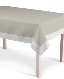 Dekoria Obrus English Garden s širokým lemom, prírodný ľan, 130 x 130 cm, Linen, 392-05
