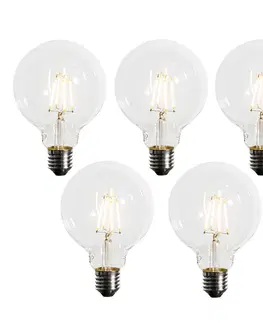 Sada 5 ks Stmievateľná LED žiarovka E27 G95 5W 450lm 2200K