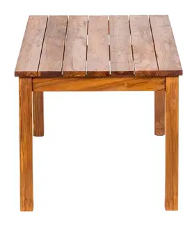DEOKORK Teakový stôl GIOVANNI 120 - 210 × 75 - 100 cm 120 × 90 cm