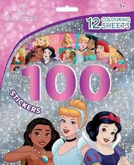 100 samolepiek s maľovankovými listami Disney Princezné