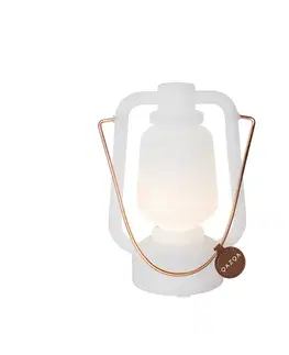 Stolná lampa nabíjateľná 22 cm IP44 biela - Storm Mini