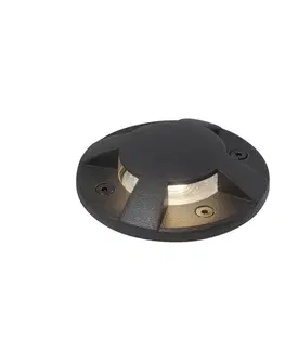Moderné zemné bodové svietidlo čierne GU10 50 mm 4-svetelný efekt IP65 - Cellar